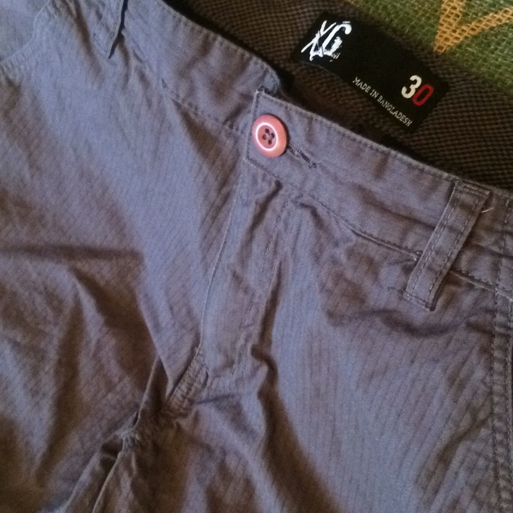 XG Grey Pinstriped Shorts 30".